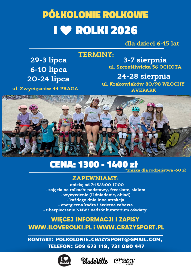 plakat półkolonii rolkowych