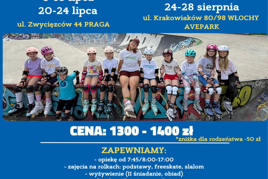 plakat półkolonii rolkowych