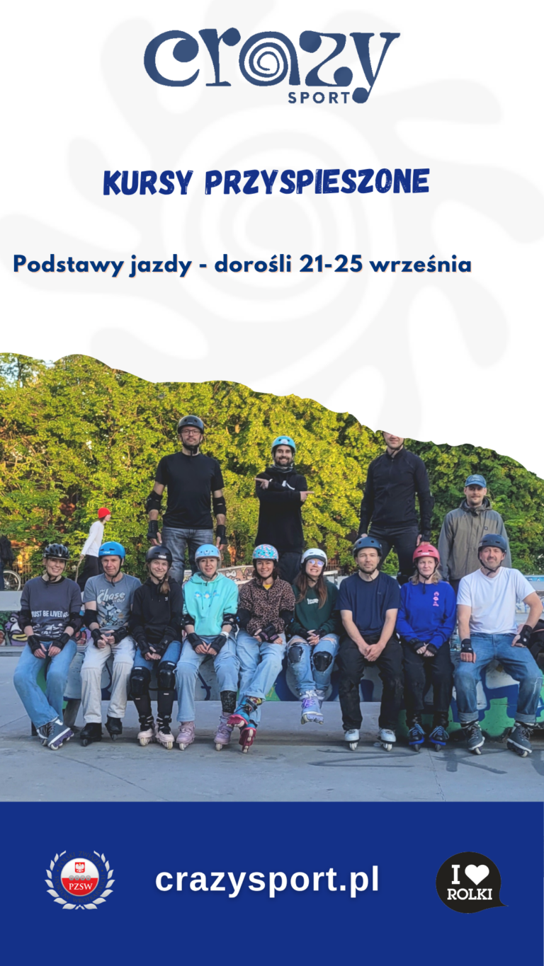 plakat - kursy przyspieszone dla dzieci i dorosłych w Warszawie - nauka jazdy na rolkach